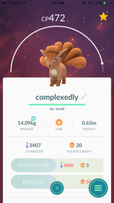 @qartzy named one of his Vulpix’ after me 💖