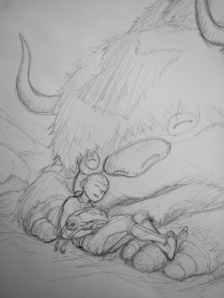 bryankonietzko:  Working on a sketch for a piece I’ll be contributing to the charity auction at Anime Boston next weekend, benefiting the National Multiple Sclerosis Society. I won’t be there, but a finished version of these three napping buddies