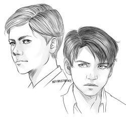 baby erwin and levi! these gosh darn kids and their terrible eyebrows