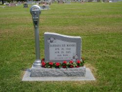 mistress92:  terrifiantus:  sixpenceee:  Barbara Sue Manire had a great sense of humor and always used to say that when she died she wanted a parking meter on her grave that says “Expired.” So her nephew got her one. She said that her grave is right