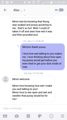 flarbles:  My sweet little whore talking to a guy she met online. The more slutty she is the harder I get. She is such a good girl.