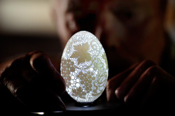 f1rstperson:  givemeinternet:  This eggshell has more than 20,000 holes drilled in it.  ONE TIME I TRIED TO DRILL ONE HOLE IN AN EGG TO DRAIN THE YOLKS OUT AND THEN DRY IT. JUST A SMALL LITTLE HOLE AT THE TOP. I TRIED THIS WITH LIKE 20 DIFFERENT EGGS