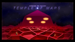 Temple of Mars - title carddesigned by Steve Wolfhardpainted by Benjamin Anderspremieres Sunday, March 18th at 7:30/6:30c on Cartoon Network
