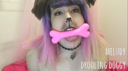 meludy:  Drooling Doggy - AmateurpornWith my bone gag in my mouth, I drool all over my cute little puppy tits before taking the gag out and just letting all of my saliva get everywhere. 4:36 | ŭ