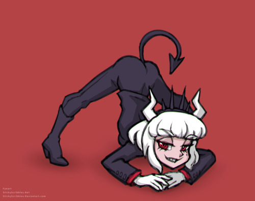Lucifer striking a pose. Favorite character suggestion by Talia Nakara.  Feel free to repost. //Like what you see? Support us for more on going art content, naughty alt versions at: StickyScribbles.net Disclaimer. Fan does not claim to own, or to have