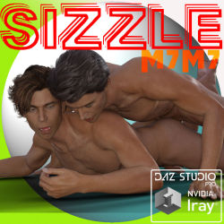 Farconville’s new male couple pose set is here!  Sizzle  is composed of 12 poses for lovers M7M7, lifted from the Sizzle poses.  Files for DAZ Studio 4.8 and up are included in this set. Apply INJ pose  files directly to Genesis 3 Male and the genitals,