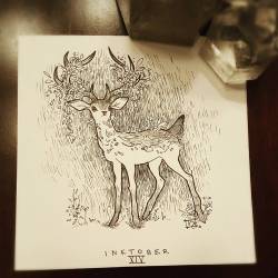 denaesketch:  🌌#Inktober 14: Deer Flowers 💐 #Inktober2016