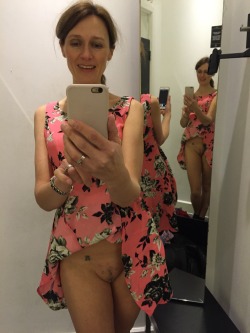 fannyfotos:  Emma in a shop changing room, sent me this to see if the dress suited. I urged her to buy it, she did and itâ€™s great for a night out.