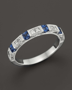 girls-vintage-fashion:  Diamond and Sapphire Station Band in 14K White Gold See what’s on sale from Bloomingdale’s on Wantering. 