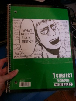 heichousface:  samuraibowtie:  Notebook for Math class. I am so proud of myself.  i’m so proud of you too 