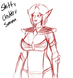 I’m tired from you know. Not sleeping. But here is my sketches at a chubby Seren Emissary. Man do I need to practice on that. Like omg it’s so different from the skinny body type I do, but hey if people want to see it. Also you know, sexy male life