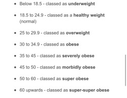 bigcopedipper:Since levels of obesity stop at a BMI of 60, and my BMI is just a hair over 80, Iâ€™ve decided to classify myself. Iâ€™m awesomely obese.  Superbly-obese