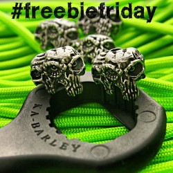 gpknives:  Freebie Fridays throughout October! Repost this photo and use #freebiefriday to be entered to win a Ka-Barley bottleopener and Schmuckatelli Gemini Twins Skull Bead! One winner will be selected and announced by 5pm CST today! #freebiefriday