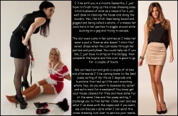  I’ll be with you as soon as I finish tying up my cross dressing sissy maid husband  