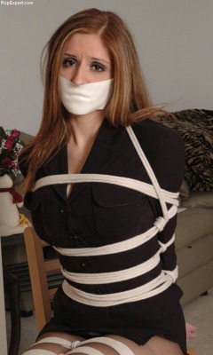 thexpaul2:  Paris Kennedy chair-tied &amp; tape gagged