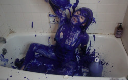 wetandmessyfetishworld:  Can’t wait for UMD.net to release this??  Neither can I! Check out the latest from me, Jilly –Prissy Pussy Paint Princess!  Over 20 minutes and gallons and gallons of blue paint poured everywhere possible including all over