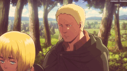 stoned-levi:  baskebu:  reiner—braun:  Mama Braun to the rescue.   he looks so gentle and this gives me odd feelings 
