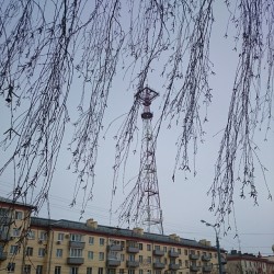 #Clear #gray #sky &amp; #wrong #spring &amp; #old #radio #tv #mast  #Izhevsk #Ижевск #весна #Россия #Russia #небо #follow