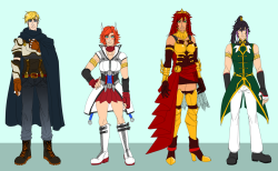 funblade:  xuunies:  HERE THEY ARE FINALLY the future au JNPR team! sorry it took me so goddamn long hAHa……….but it is doNE……  THEY ARE HERE! AND THEY ARE GLORIOUS! FUTURE JNPR IS IN! Thank you so much, Diana! These are all so great! 