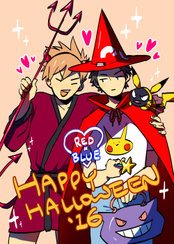 jellypyu: happy halloween from red and blue !!! 