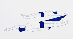 franciscohurtz:  nadadores / swimmers naquim azul sobre papel / blue nankeen on paper 2014 