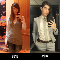 elierlick:  I was going through old photos and found one from when I was 17. The outfit in it was the “feminine” version of my favorite suit. What’s most interesting to me about these photos isn’t the similarity. In fact, just the opposite. The