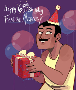 avigorito-art:  Freddie Mercury – Happy birthday, you cheeky son of a gun! As tradition, here is my annual Freddie Mercury birthday tribute (complete with full eyebrow action!!). Posting this a day early since I have work all day tomorrow, so enjoy!