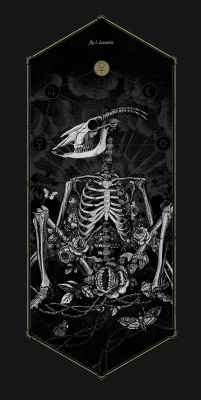 oldladycallowaysghost:  Mimetica’s really beautifully unnerving “Anatomy of Sin”:“fig 1. Luxuria The goat, present throughout history and different cultures, always associated with lust, impurity and sin, crowns a human skeleton in this portrayal