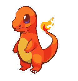 sketchinthoughts:  a pixel charmander! free to use if you like. 