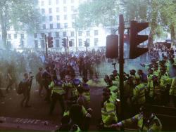 nyebevans:  scottyunfamous:  So this is happening in London. The people are protesting the Conservative party being back in power. Apparently BBC News isn’t reporting it and Twitter removed the #ToriesOutNow hashtag from the trending section  BBC News