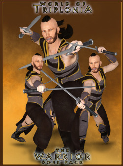 Sixus1 presents&hellip;Pose Set for the Triplonia Warrior G3M! Expertly crafted poses for the Triplonian Warrior. Speed up your scene creation with these useful poses.  Compatible with Daz Studio 4.8 and up! Throw your Genesis 3 Male characters in this