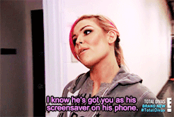 mithen-gifs-wrestling:  Natalya and Cesaro feud over Tyson’s love on Total Divas.  Cesaro’s squinty reaction in the last gif!  &lt;3