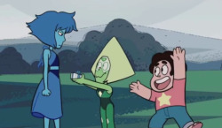 rockoutwithyourbrockout:  Peridot- Cartoon Network airing the wrong promo Lapis- the crewniverse Steven- steven universe fans   basically lol XD