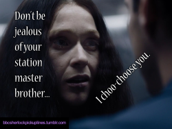 “Don’t be jealous of your station master brother&hellip; I choo-choose you.”