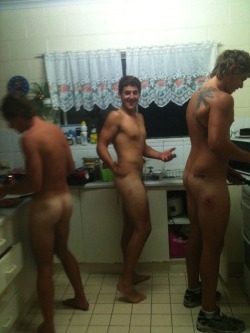 naked guys in kitchens