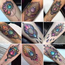 kellymcgrathart:  I wanna do more jewel tattoos! They’re my fav!! 🔮