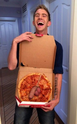 hotjock7:  Meat-lovers special  I know that&rsquo;s how I want my pizza delivered, by a hot hung stud at the ready