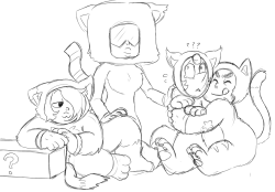 jankybones:  I know it’s all the rage to draw the gems as squid kids lately but…Imagine them in Super Mario 3D world setting… Pearl would be so confused.Everyone else just going with it. Getting cat suits. Tanuki suits. Eating the giant mushrooms.