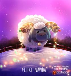 cryptid-creations: Daily Paint 1485. Fleece Navidad by Cryptid-Creations  Time-lapse, high-res and WIP sketches of my art available on Patreon (: Twitter  •  Facebook  •  Instagram  •  DeviantART   
