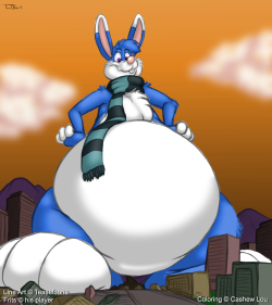 My City by Teaselbone, colored by meHere&rsquo;s my colored version of a sketch by Teaselbone of a humongous, big-bellied Frits looming over a city&hellip;or what&rsquo;s left of it. Posted with permission.The original line art of this image can be viewed