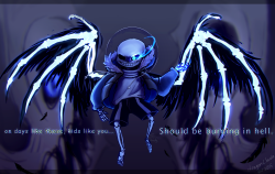 dragonclaudz:   Judgement angel/demon AU or something. just an idea that I wanted to draw out. I might expand on it later cause it looks cool. augh i hate tumblr resizing. text-less, alternate versions and full res here 