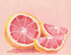 margaretolson:  look at this little grapefruit painting i did