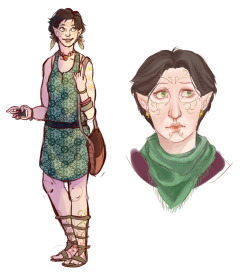 extremelylocal:  i spent all my time today drawing rly cute modern-thedas-au merrills…. mainly the one from the tattoo-artist/florist au im planning…..