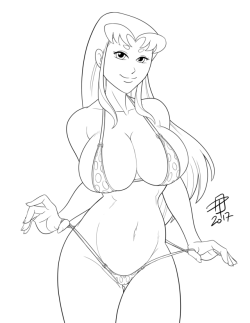 chillguydraws:Starfire’s Itty Bitty Teeny Wheeny Earth Bikini lineart commission done by @callmepo / @pinupsushi. nommy nom noms~ &lt; |D”‘‘‘‘