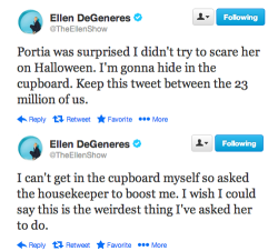 blowmiakisscolin:  real-scars-fake-smiles:  robertdowneyjjr: Married life with Ellen and Portia.  IDC HOW MANY TIMES IVE REBLOGGED THIS IT IS LITERALLY MY FAVOURITE FUCKING THING  #Relationship goals 