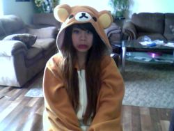 aho-chan:  knifeandlighter:  aho-chan:  ahoy its cold today  where do people find these things? what are they? hoodies? footie pajamas? costumes? what the hell are they? and not the girl, the bear skin she appears to be wearing.  you can find them online