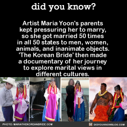 did-you-kno: Maria calls herself “the voice of unmarried Asian American women.” Her traditional wedding hanbok was a gift from her mother, who appreciates the project. She was impressed with the way Maria brought new insight to a traditional topic. 