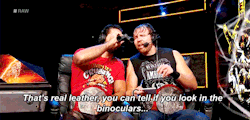 supreme-leader-rollins:  Important things that happened on Raw: Dean making significant observations and Seth struggling to figure out how binoculars work.Also Seth suggested they use the binoculars at the same time and it was adorable.