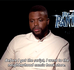 winston-duke:Then he brought out and pulled every single comic book that my character had ever appeared in and was like, “This is you. Have fun.”
