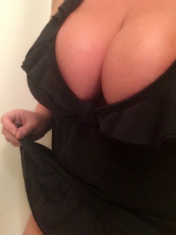 bigdaddysgirl71:  Kitten’s day started out with this little black sundress but daddy immediately declared it Sunday Funday. That meant tits out all day &amp; I had to show him my panties whenever he said so. Love playing Daddy Says!!  yep999